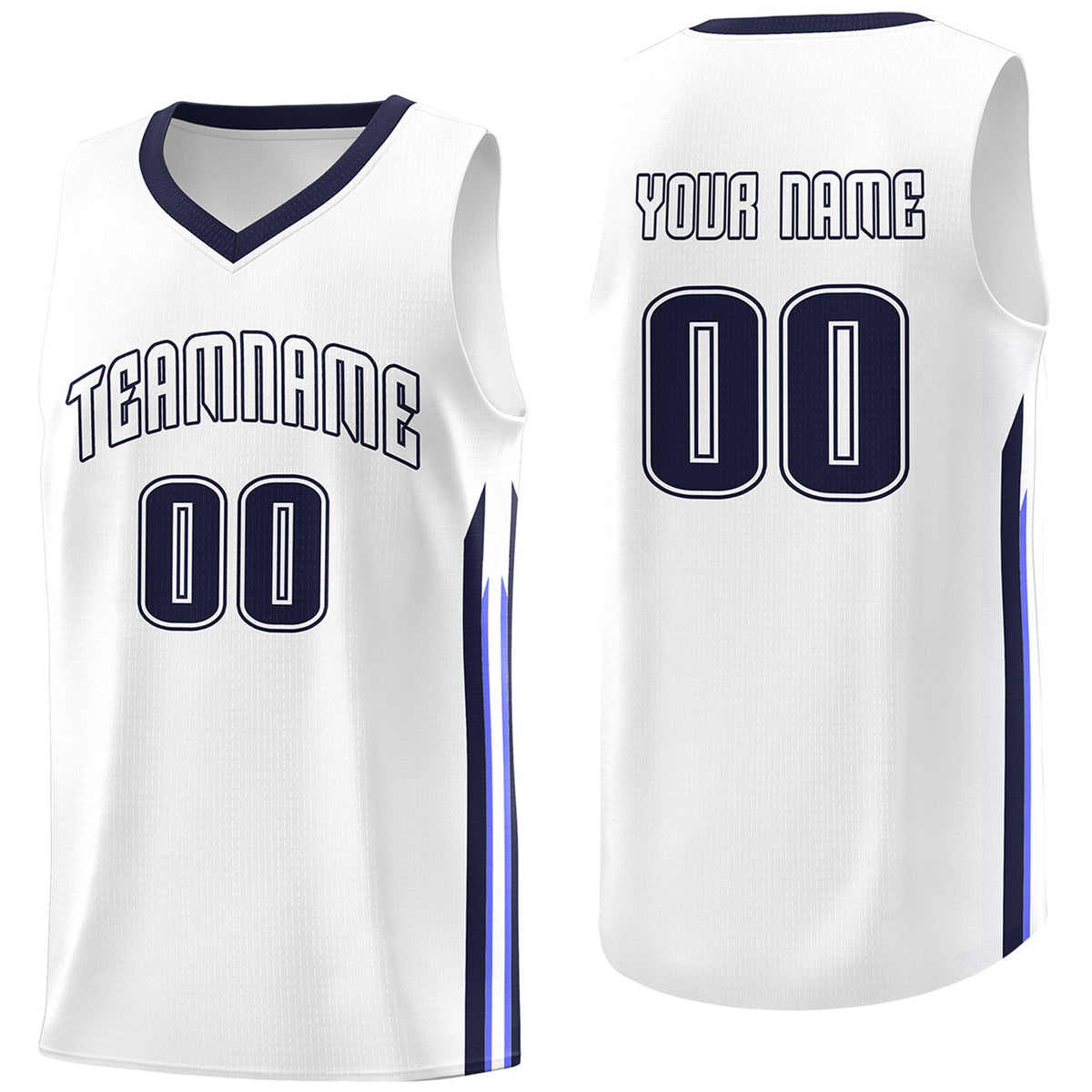 Custom White Navy Classic Tops Athletic Casual Basketball Jersey
