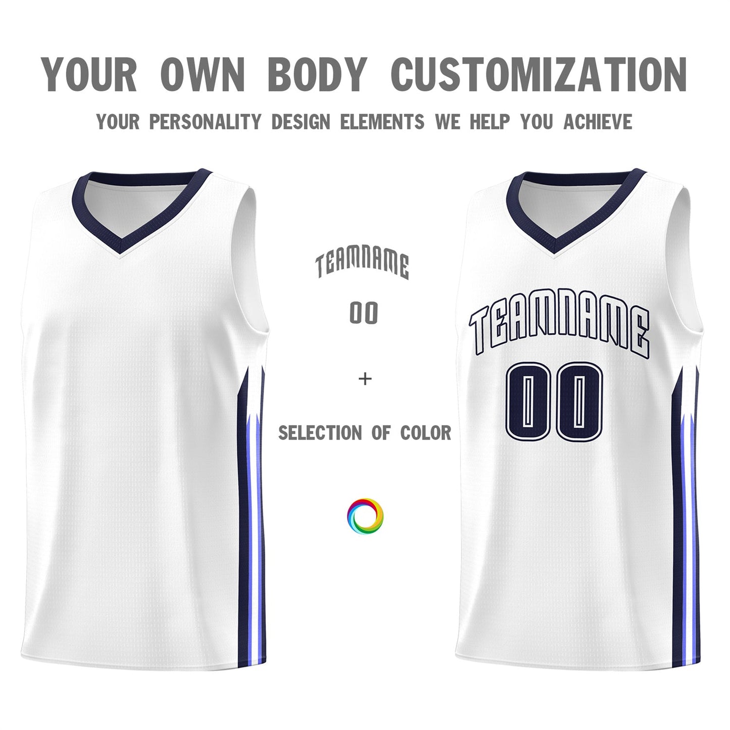 Custom White Navy Classic Tops Athletic Casual Basketball Jersey Limited