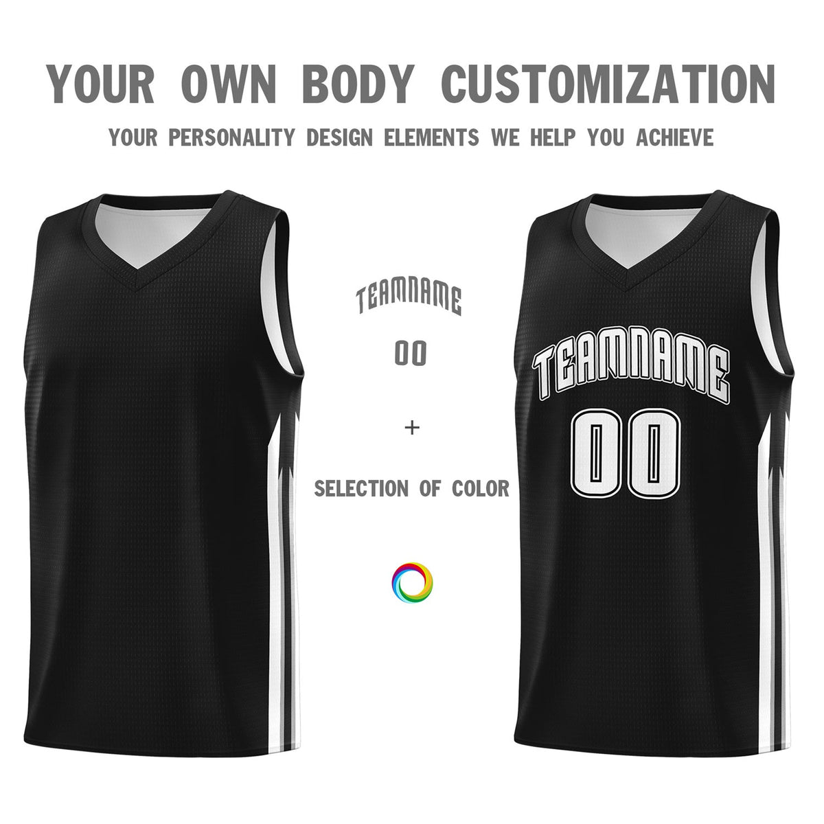 Custom Black White Classic Tops Sport Game Basketball Jersey Limited