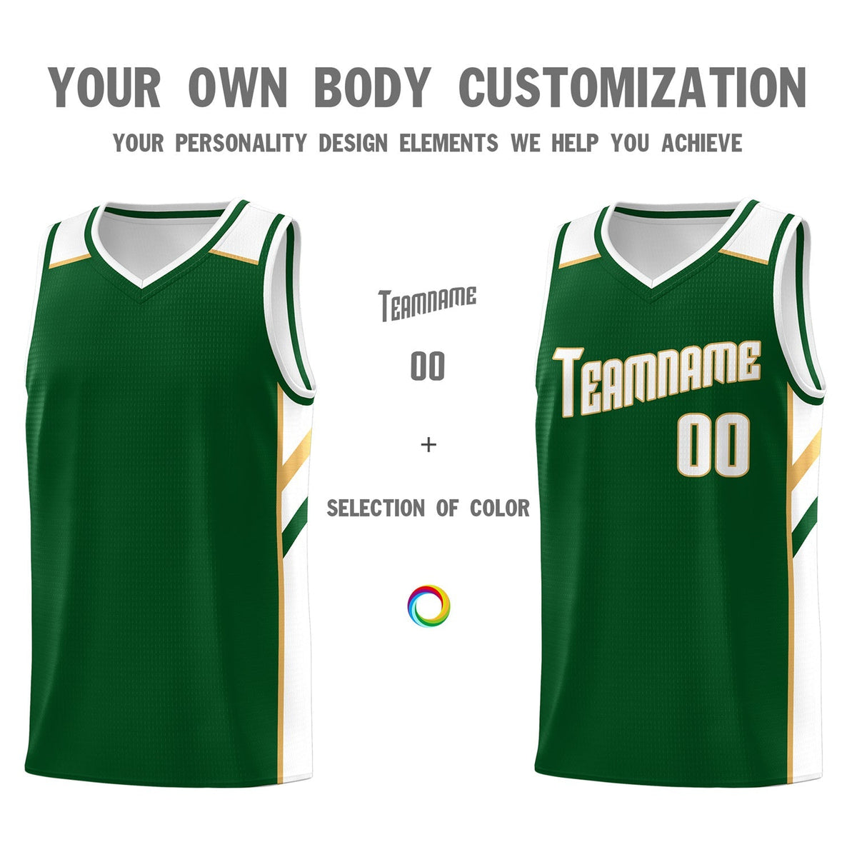 Custom Green White Classic Tops Fashion Sportwear Basketball Jersey Limited
