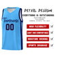 Custom Light Blue White Classic Tops Mesh Sport Basketball Jersey Limited