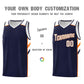 Custom Navy White-Orange Classic Tops Style Mesh Sport Basketball Jersey Limited