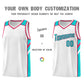 Custom White Aqua-Red Classic Tops Style Mesh Sport Basketball Jersey Limited