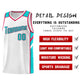 Custom White Aqua-Red Classic Tops Style Mesh Sport Basketball Jersey Limited