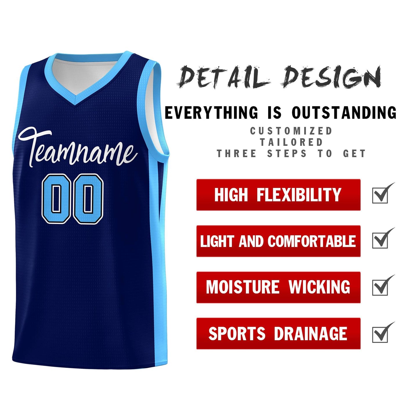 Custom Navy White Classic Tops Sports Personalized Basketball Jersey Limited