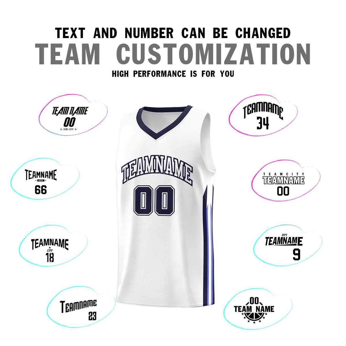 Custom White Navy Classic Sets Sports Uniform Basketball Jersey Limited