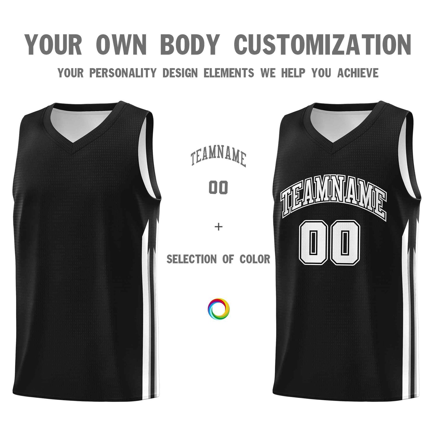 Custom Black White-Black Classic Sets Sports Uniform Basketball Jersey Limited