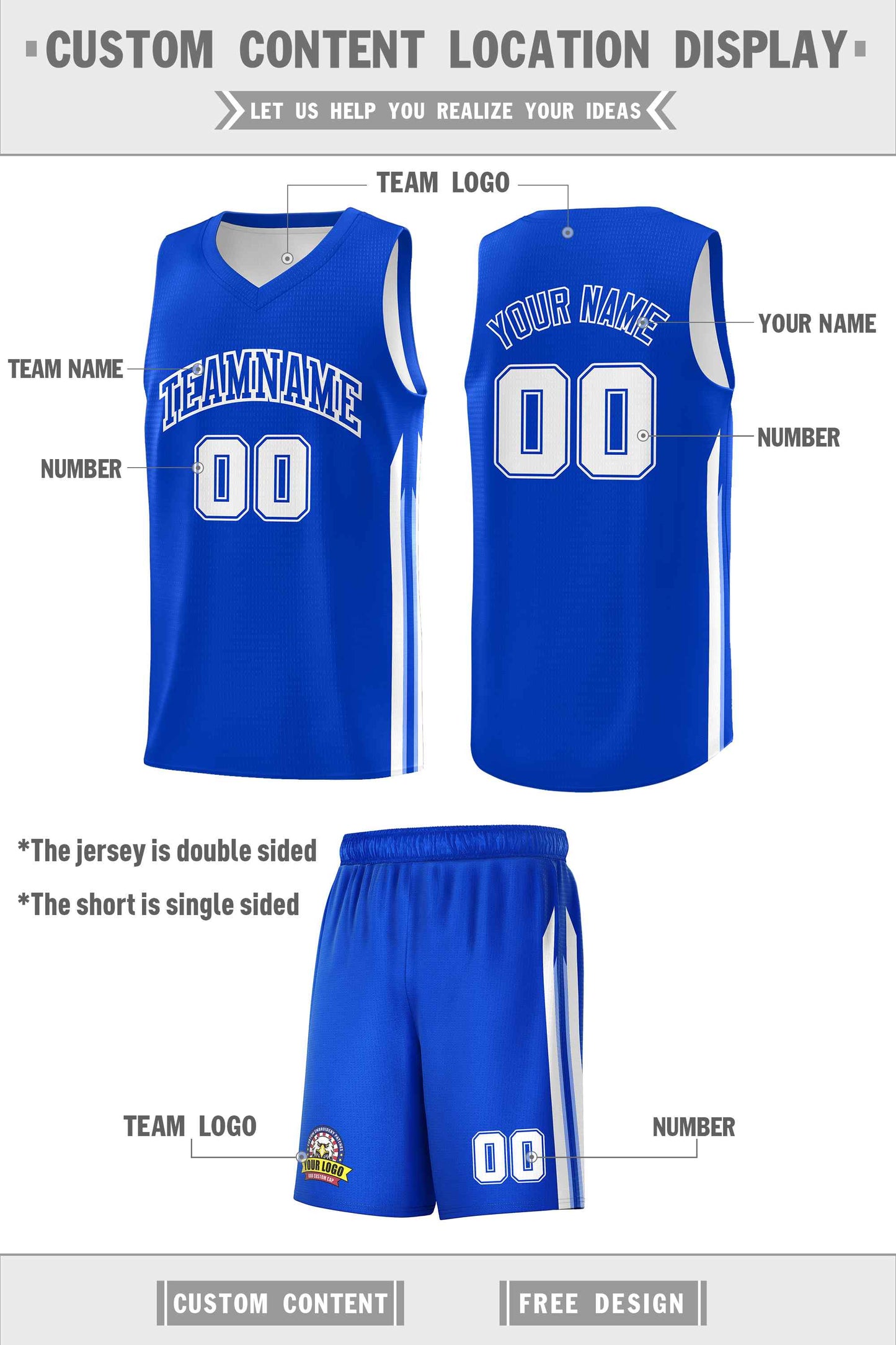 Custom Royal White Classic Sets Sports Uniform Basketball Jersey Limited