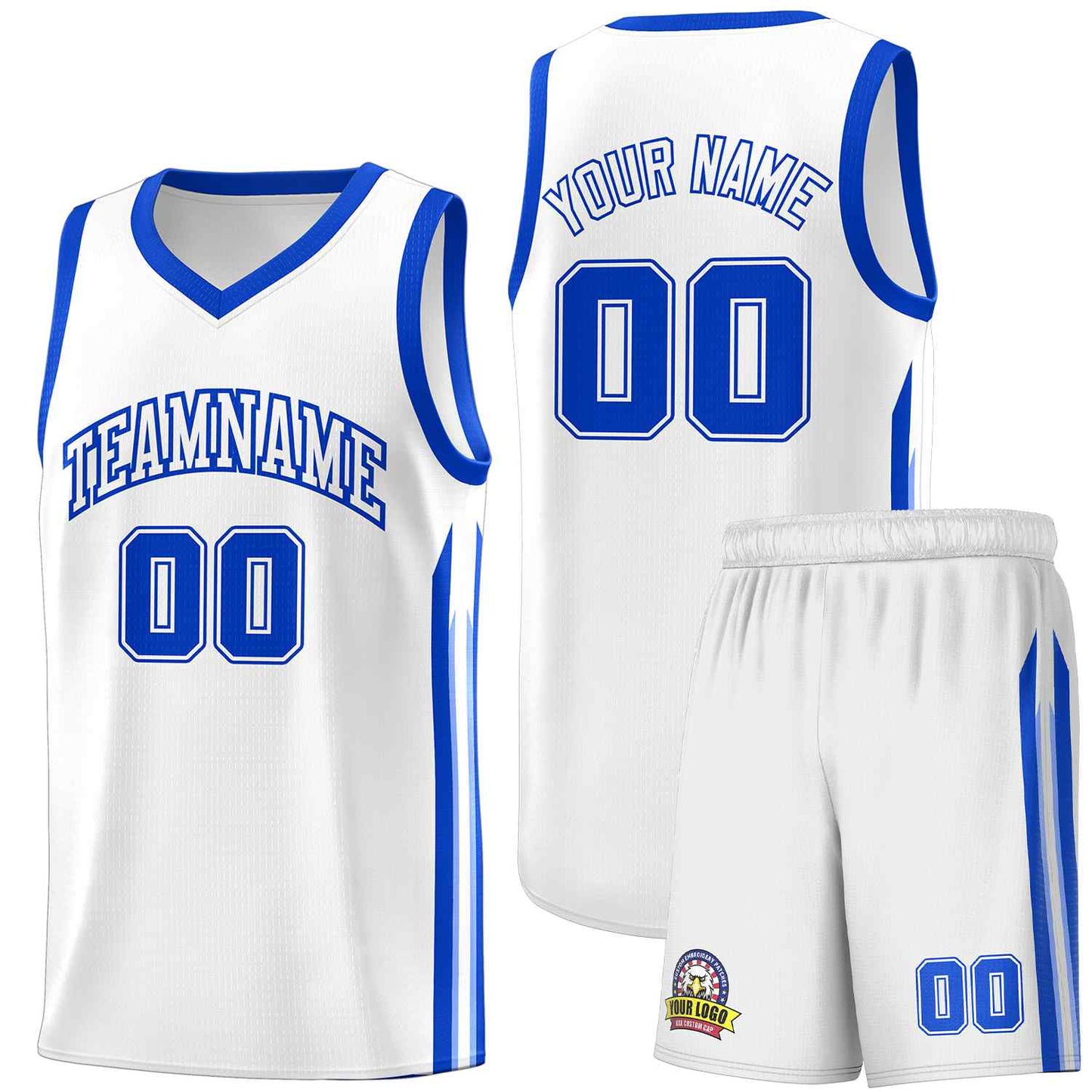 Custom White Royal Classic Sets Sports Uniform Basketball Jersey