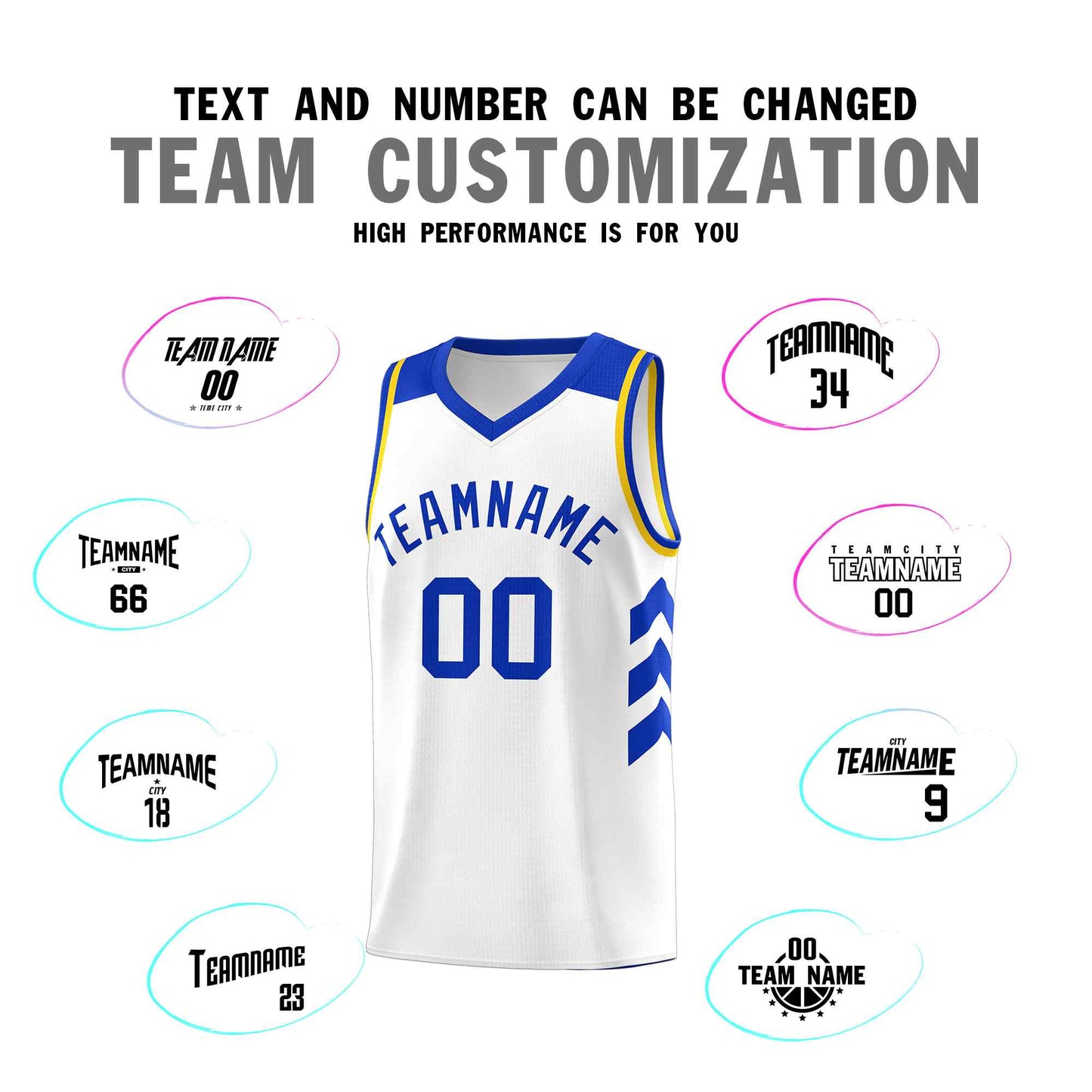 Custom White Royal Classic Sets Sports Uniform Basketball Jersey Limited