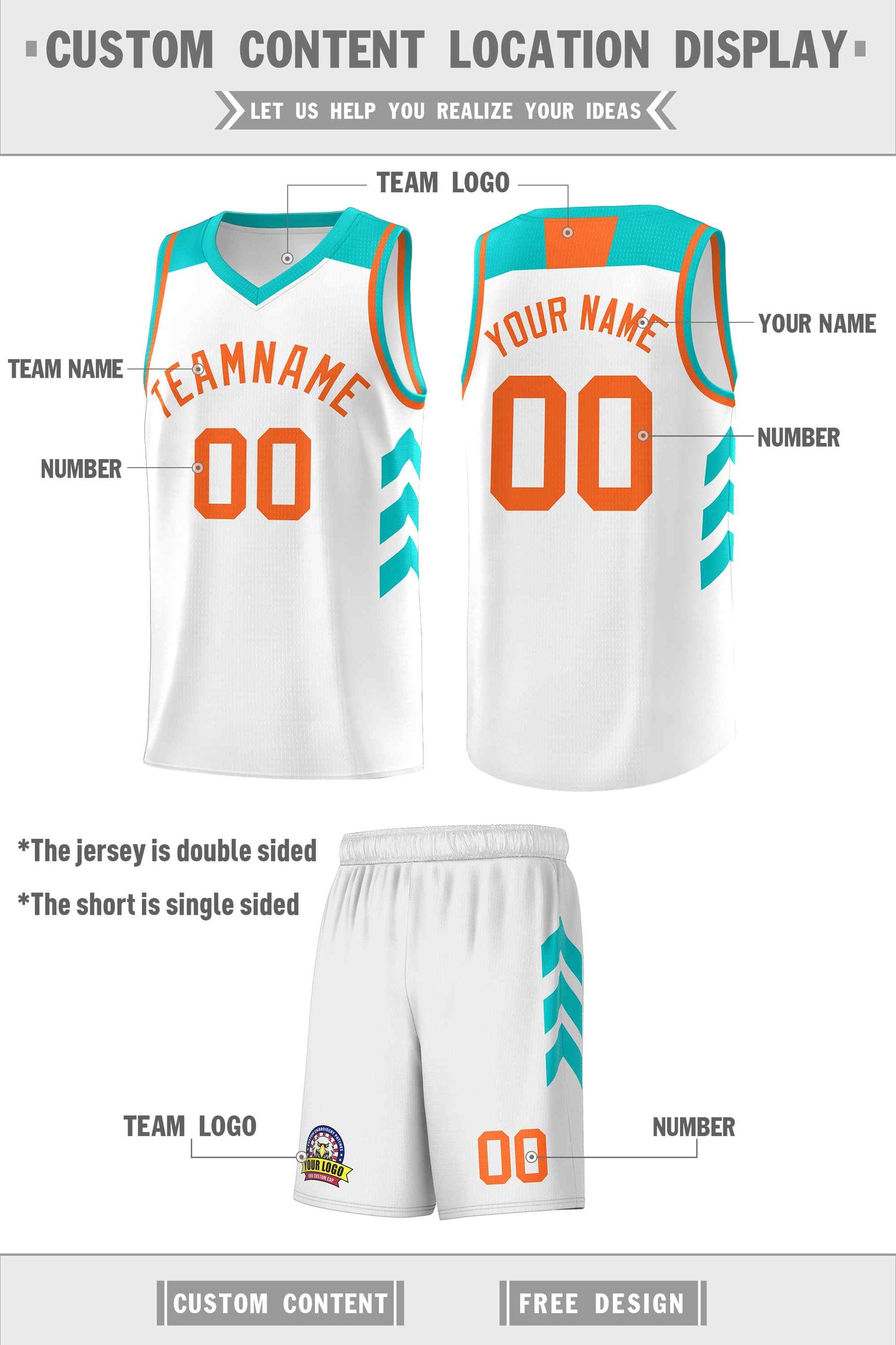 Custom White Orange Classic Sets Sports Uniform Basketball Jersey Limited