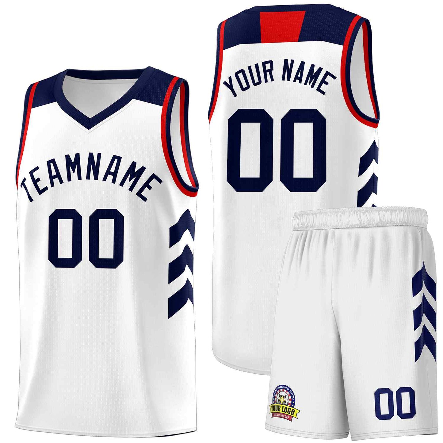 Custom White Navy Classic Sets Sports Uniform Basketball Jersey