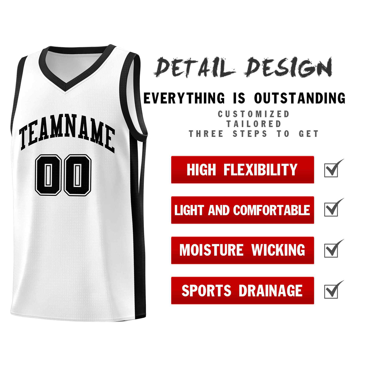 Custom White Black Classic Sets Sports Uniform Basketball Jersey Limited