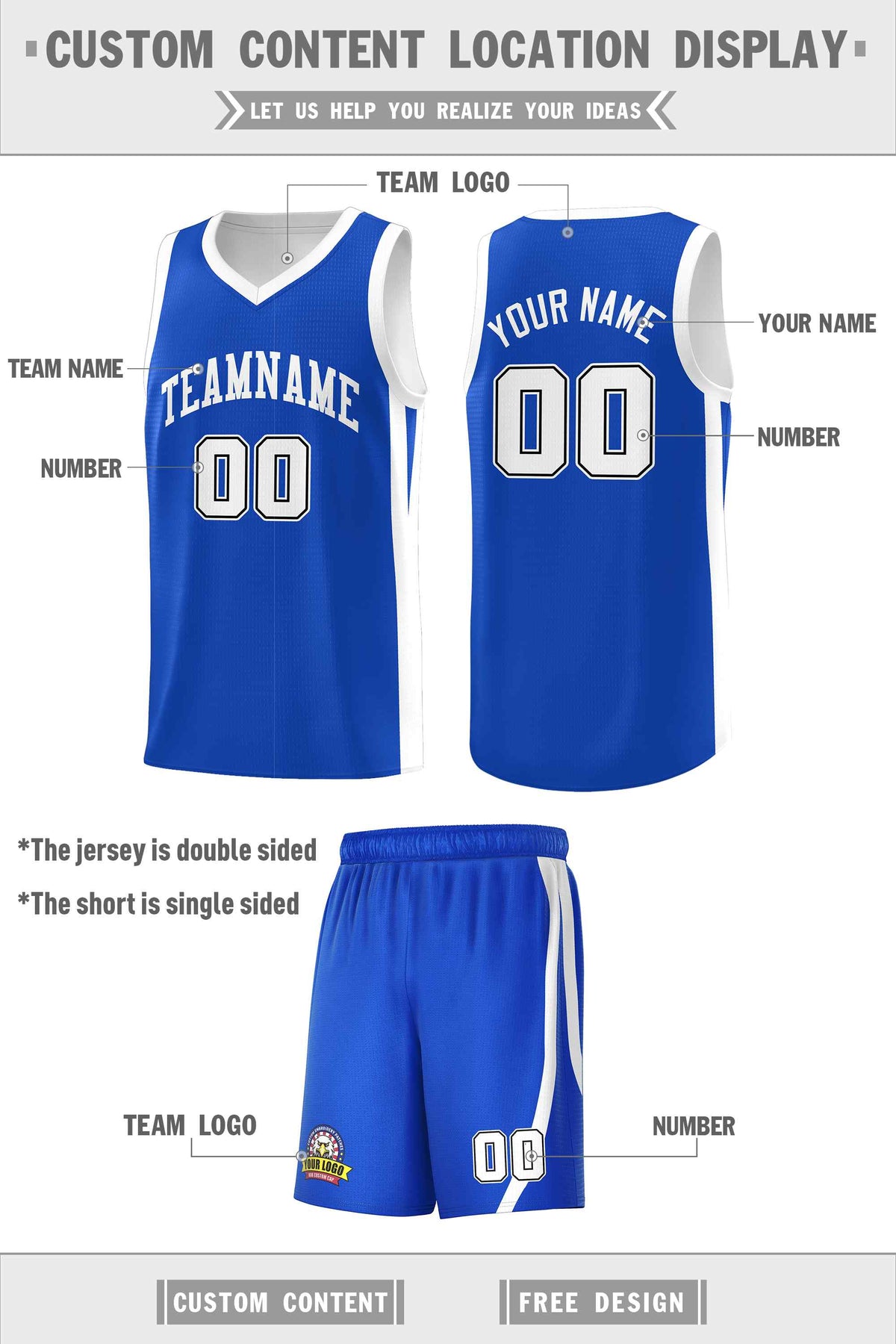 Custom Royal White Classic Sets Sports Uniform Basketball Jersey Limited