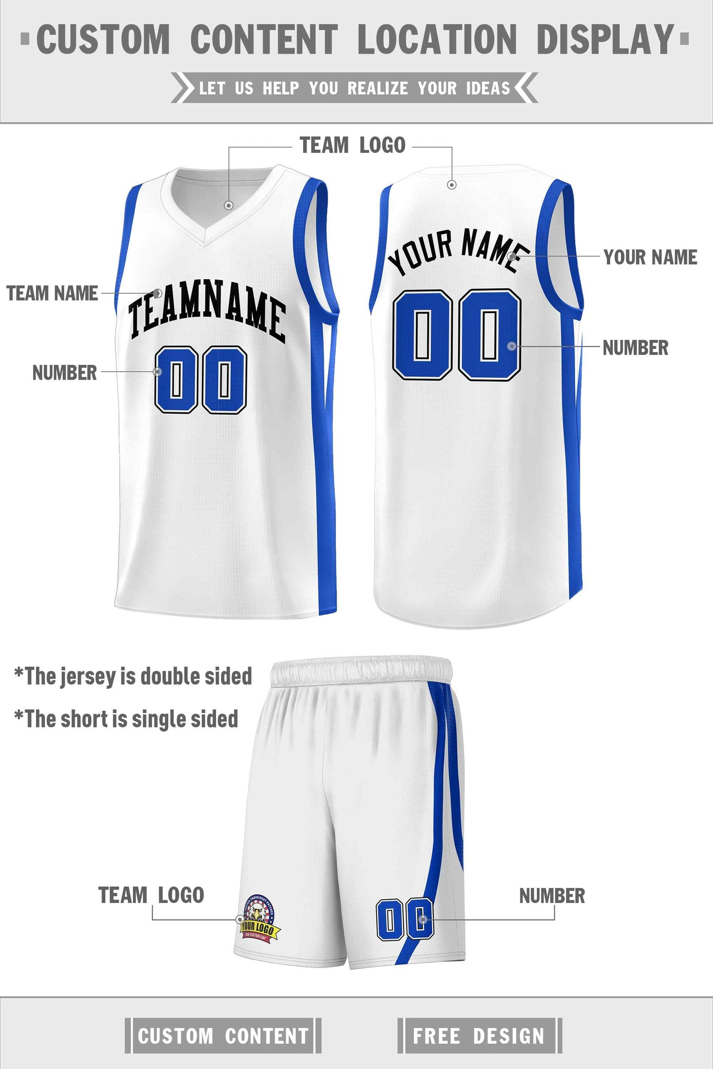 Custom White Black Classic Sets Sports Uniform Basketball Jersey Limited