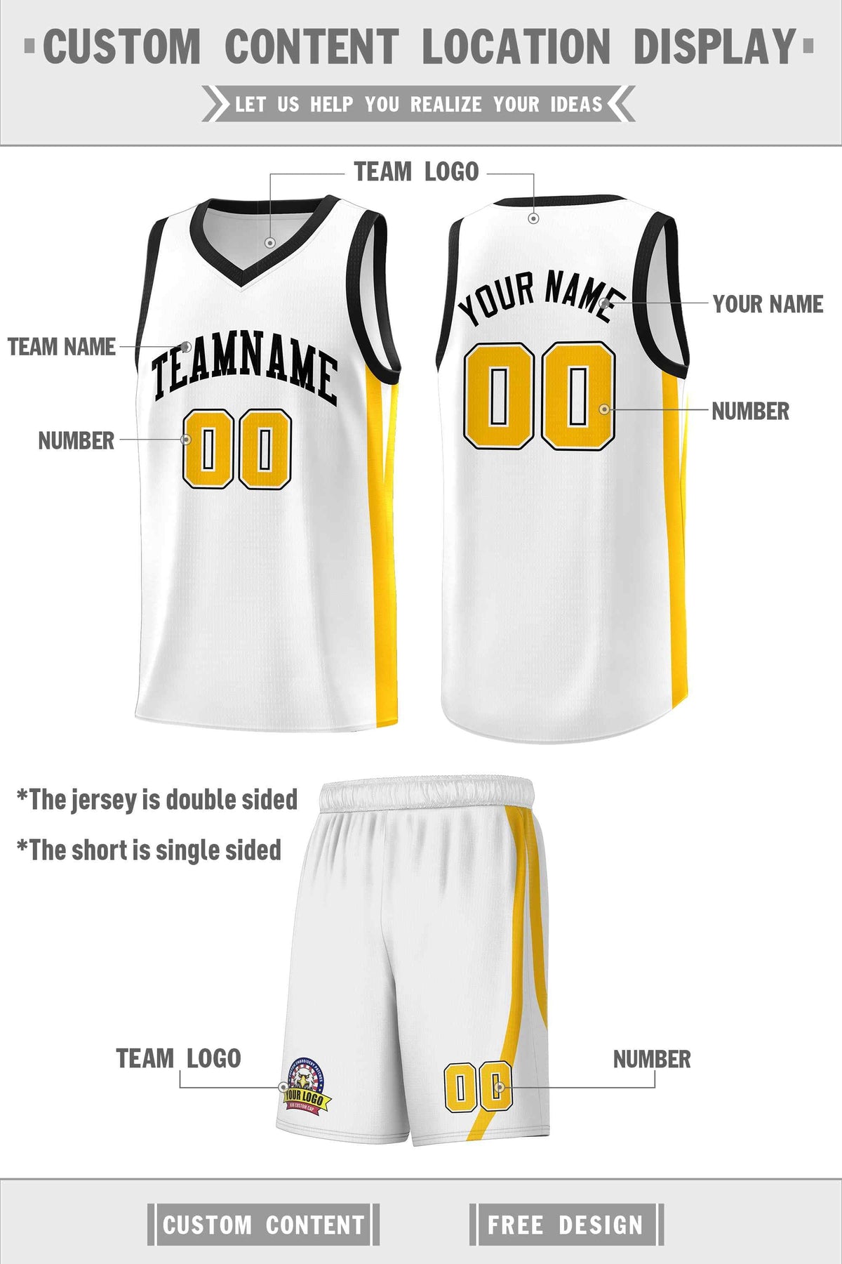 Custom White Black Classic Sets Sports Uniform Basketball Jersey Limited