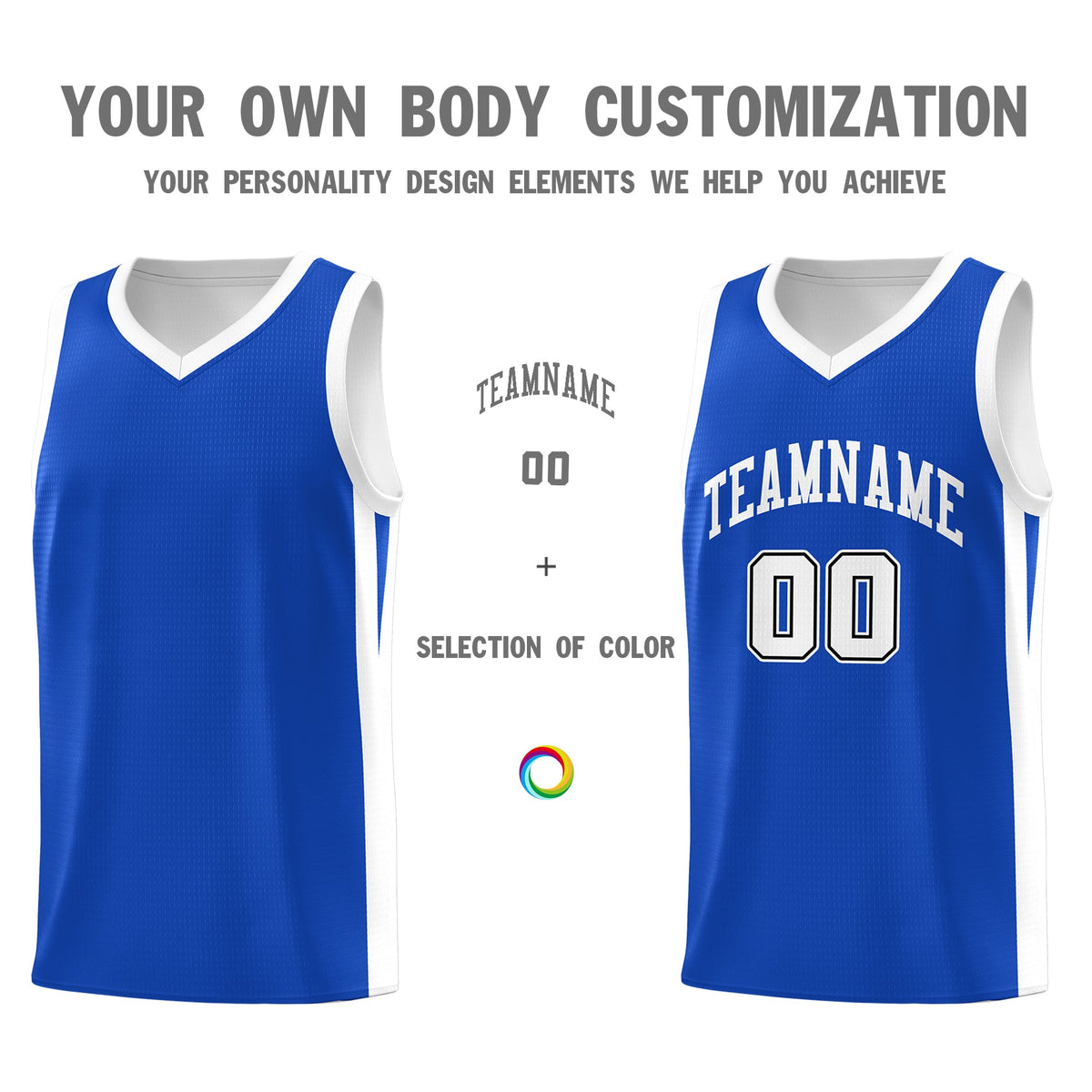 Custom Blue White Classic Tops Mesh Sport Basketball Jersey Limited