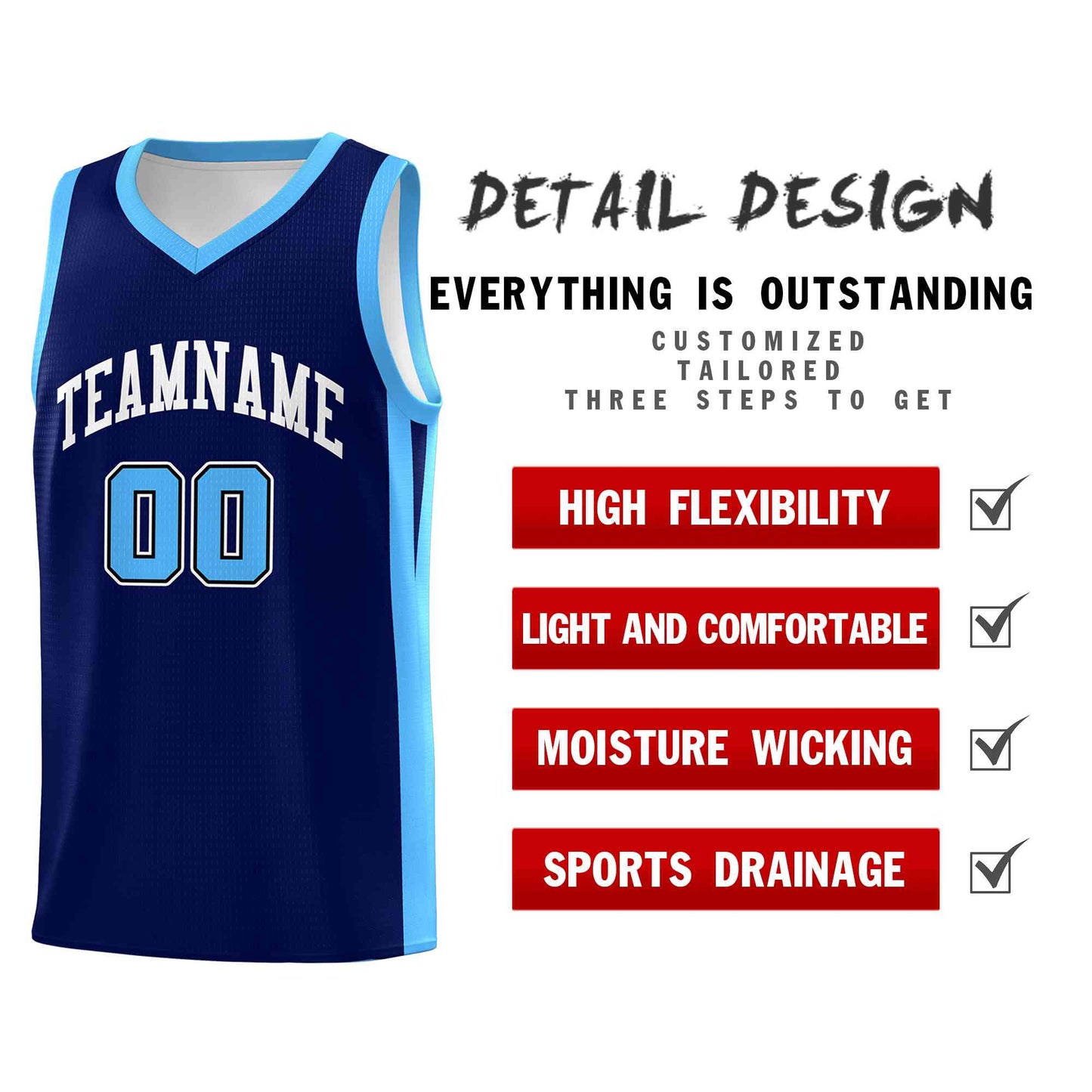 Custom Navy White Classic Tops Mesh Sport Basketball Jersey Limited