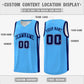 Custom Light Blue White Classic Tops Mesh Sport Basketball Jersey Limited