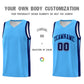Custom Light Blue White Classic Tops Mesh Sport Basketball Jersey Limited