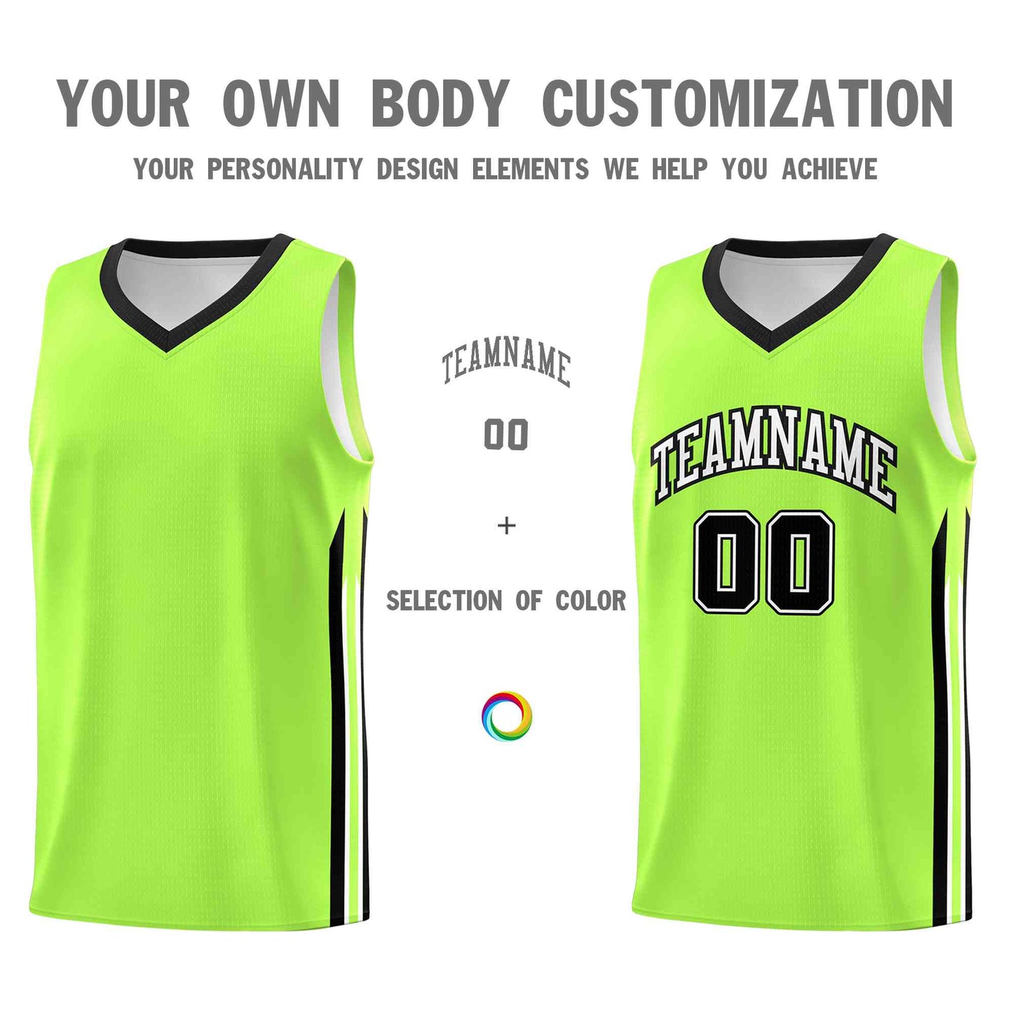 Custom Neon Green White-Classic Tops Mesh Sport Bull Basketball Jersey Limited