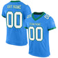 Custom Electric Blue White-Kelly Green Mesh Authentic Football Jersey Limited