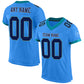 Custom Electric Blue Navy Gray-Teal Mesh Authentic Football Jersey Limited