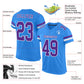 Custom Electric Blue Purple-White Mesh Authentic Football Jersey Limited