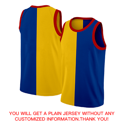 Custom Blue Yellow-Red Split Fashion Tops Basketball Jersey Limited