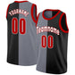 Custom Black White Split Fashion Tops Basketball Jersey