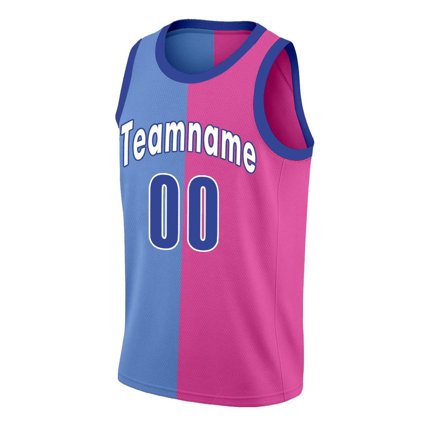 Custom Pink Blue Split Fashion Tops Basketball Jersey Limited