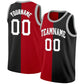 Custom Red Black-White Split Fashion Tops Basketball Jersey