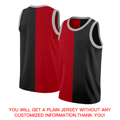 Custom Red Black-White Split Fashion Tops Basketball Jersey Limited