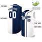 Custom Navy White Split Fashion Design Authentic Sleeveless Baseball Jersey Limited