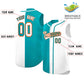 Custom Aqua White Split Fashion Design Authentic Sleeveless Baseball Jersey Limited