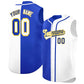 Custom Royal White Split Fashion Design Authentic Sleeveless Baseball Jersey