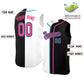 Custom White Black Split Fashion Design Authentic Sleeveless Baseball Jersey Limited