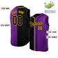 Custom Black Purple Split Fashion Design Authentic Sleeveless Baseball Jersey Limited