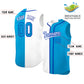 Custom White Light Blue Split Fashion Design Authentic Sleeveless Baseball Jersey Limited