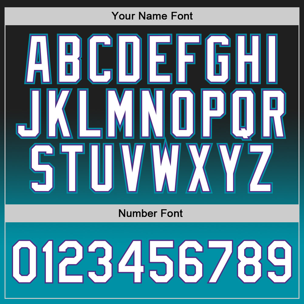 Custom Black White-Teal Authentic Fade Fashion Basketball Jersey Limited