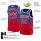 Custom Royal Red-White Authentic Fade Fashion Basketball Jersey Limited