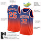 Custom Royal Orange-White Authentic Fade Fashion Basketball Jersey Limited