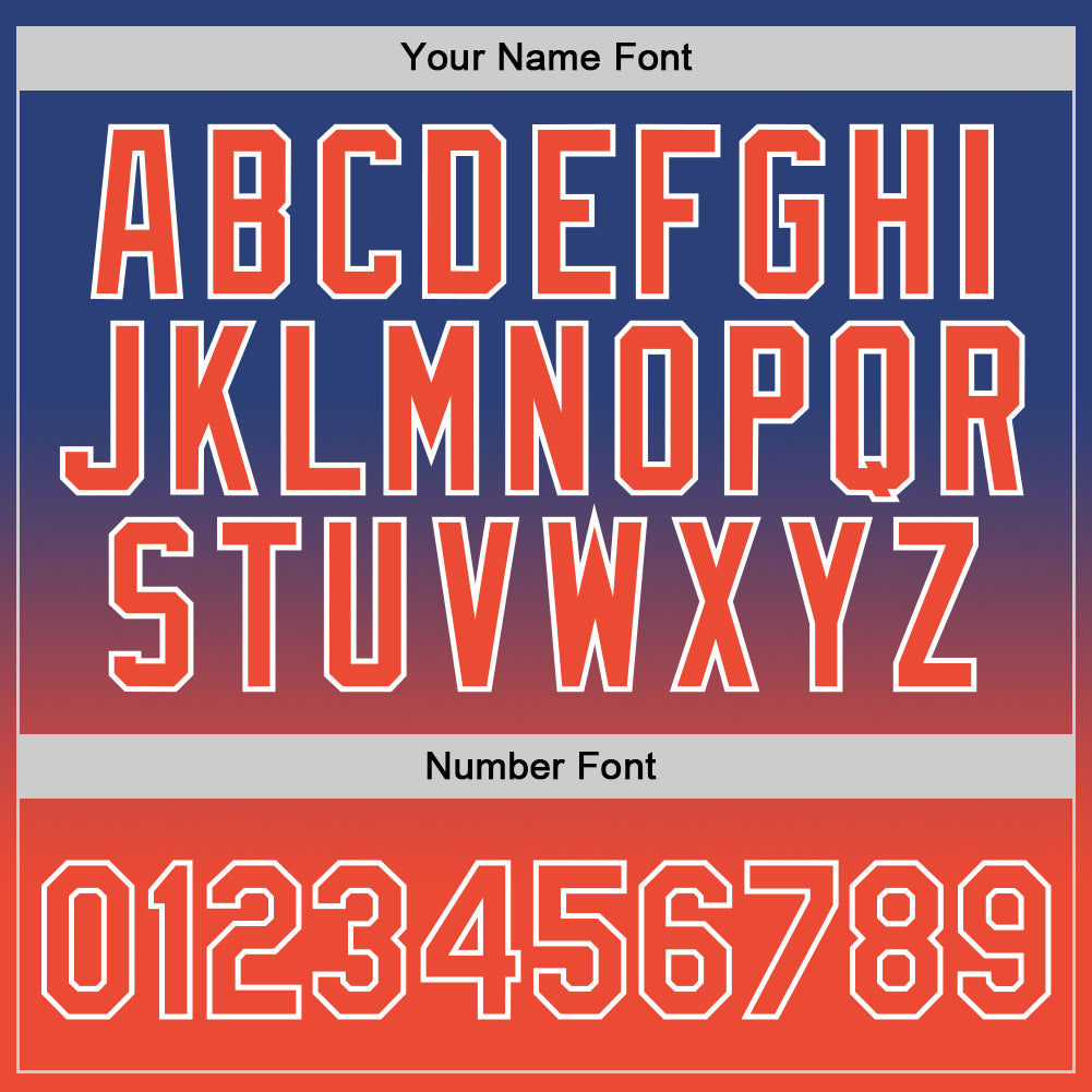 Custom Royal Orange-White Authentic Fade Fashion Basketball Jersey Limited