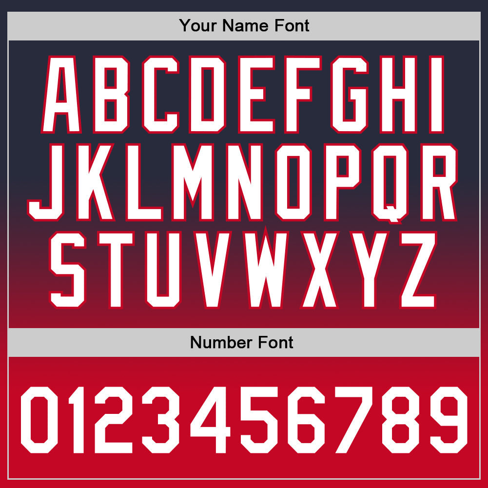 Custom Navy White-Red Authentic Fade Fashion Basketball Jersey Limited