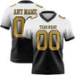 Custom White Old Gold-Black Authentic Fade Fashion Football Jersey