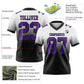Custom White Purple-Black Authentic Fade Fashion Football Jersey Limited