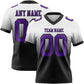 Custom White Purple-Black Authentic Fade Fashion Football Jersey