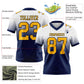 Custom White Gold-Navy Authentic Fade Fashion Football Jersey Limited