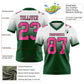Custom White Pink-Green Authentic Fade Fashion Football Jersey Limited