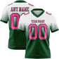 Custom White Pink-Green Authentic Fade Fashion Football Jersey